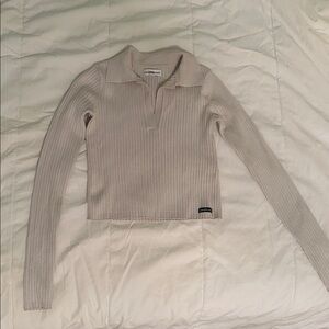 Calvin Klein Jeans Cream Ribbed Top